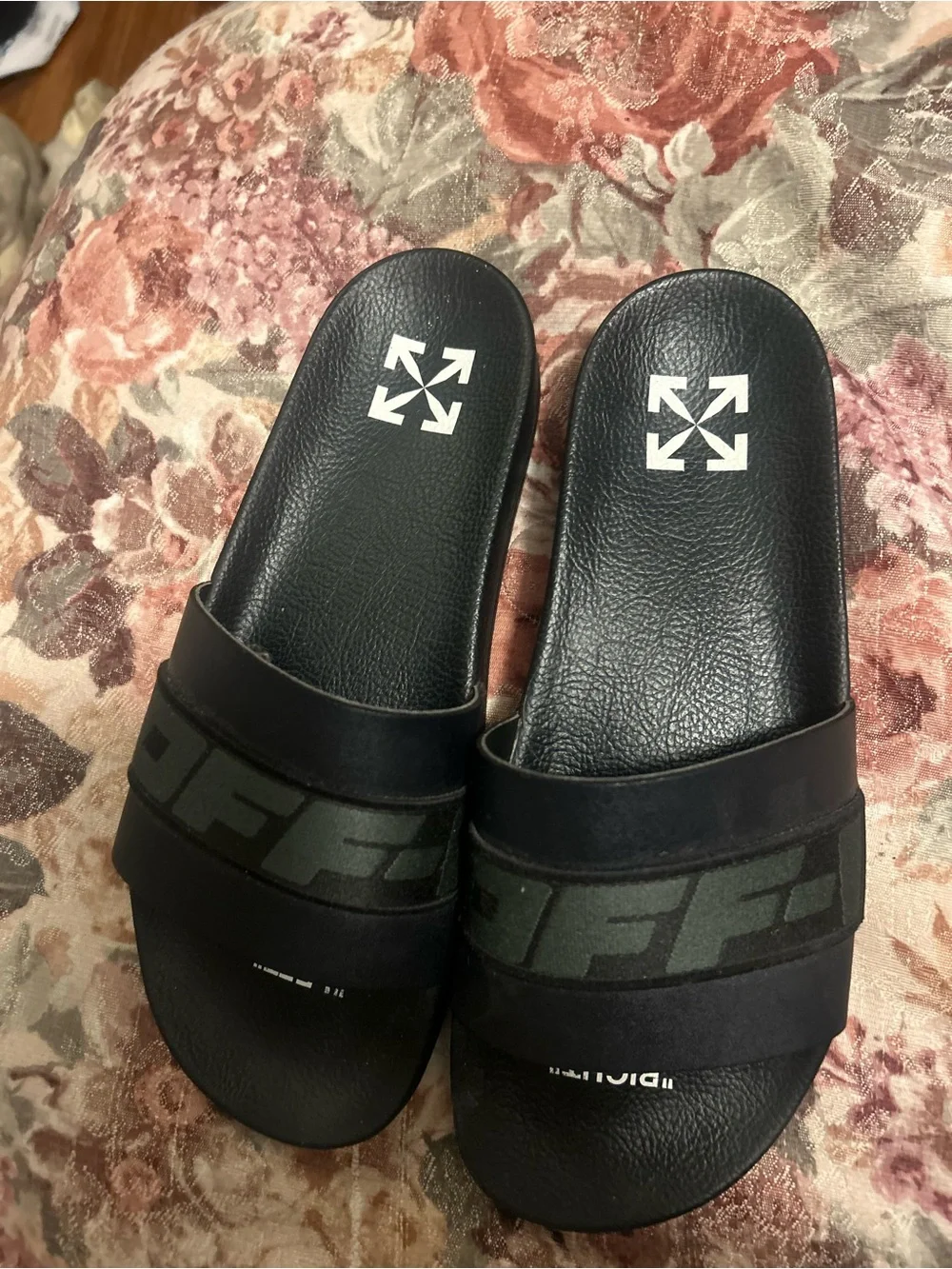 Off-White Black Men's Slide Sandals